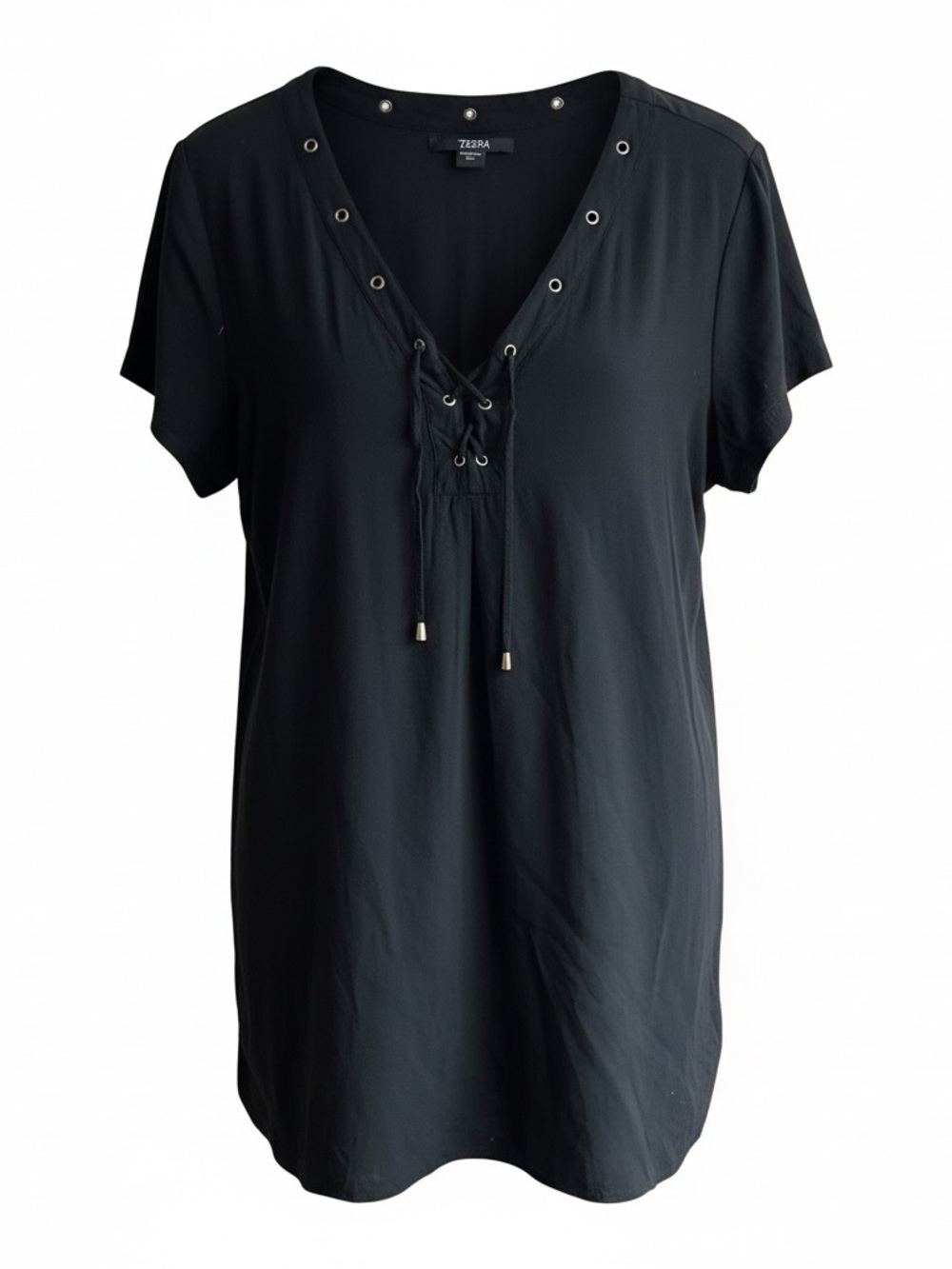 Short Sleeve Tunic style bathing suit cover  Black